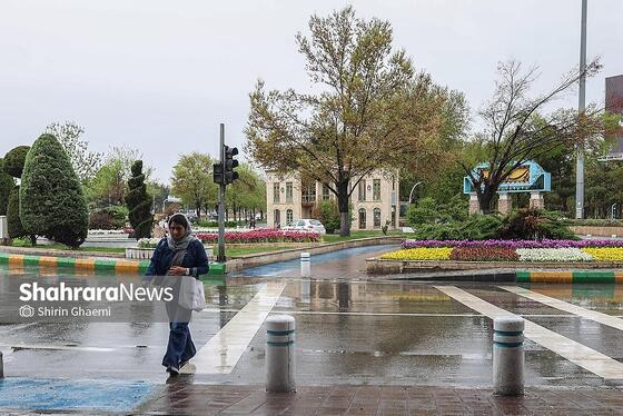 گزارش تصویری | شهر مشهد زیر بارش رحمت الهی در روز ۱۲ فروردین