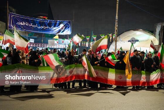گزارش تصویری | سی‌وچهارمین خروش شبانه مشهدی‌ها در حمایت از نیروهای مسلح