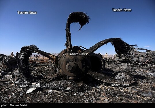 تصاویری از هواپیماهای منهدم‌شده آمریکا در جنوب اصفهان