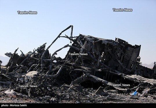 تصاویری از هواپیماهای منهدم‌شده آمریکا در جنوب اصفهان
