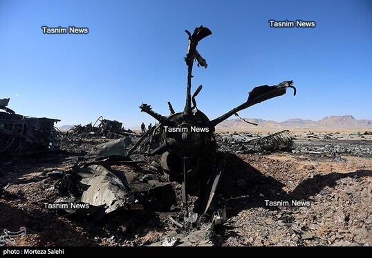 تصاویری از هواپیماهای منهدم‌شده آمریکا در جنوب اصفهان