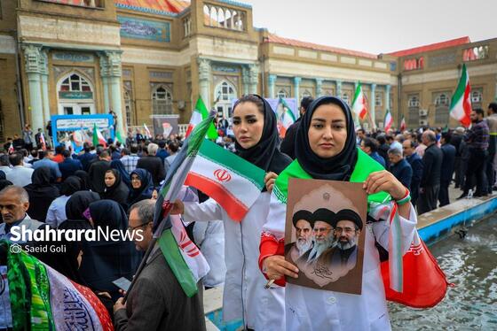 گزارش تصویری | تجمع سراسری کادر سلامت در محکومیت حملات غیرانسانی آمریکایی-صهیونی در بیمارستان امام رضا (ع) مشهد