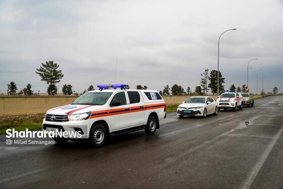 گزارش تصویری | ورود نخستین کاروان کمک‌های بشردوستانه قرقیزستان به ایران از مرز سرخس