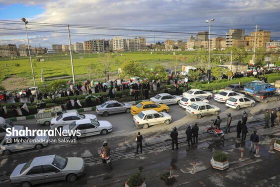 گزارش تصویری | تشکیل زنجیره انسانی مردم در کنار نیروگاه حرارتی مشهد