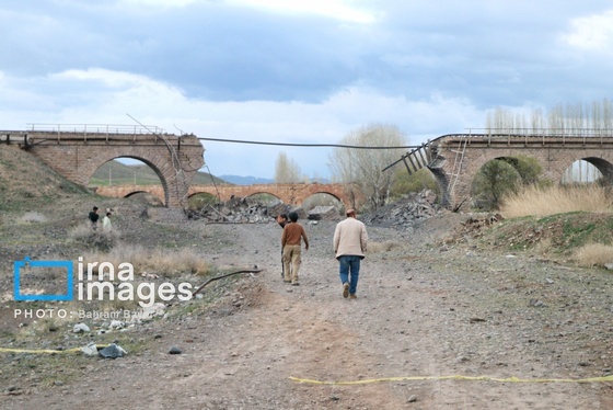 گزارش تصویری | حمله هوایی به پل راه‌آهن امین آباد زنجان