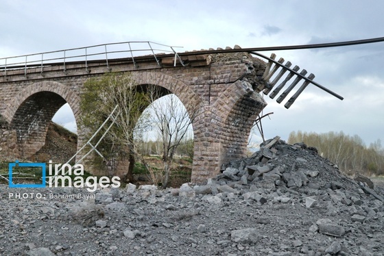 گزارش تصویری | حمله هوایی به پل راه‌آهن امین آباد زنجان