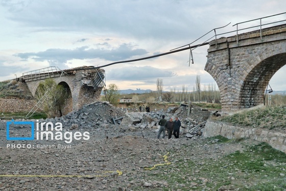 گزارش تصویری | حمله هوایی به پل راه‌آهن امین آباد زنجان
