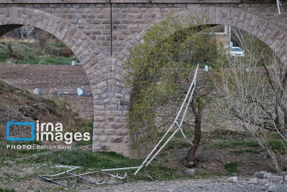 گزارش تصویری | حمله هوایی به پل راه‌آهن امین آباد زنجان