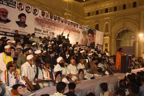 مراسم اربعین رهبر شهید در لکهنو هند + فیلم و عکس