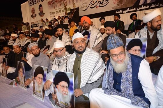 مراسم اربعین رهبر شهید در لکهنو هند + فیلم و عکس