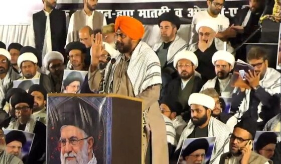 مراسم اربعین رهبر شهید در لکهنو هند + فیلم و عکس