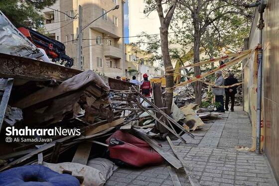 ریزش مرگبار ساختمان در مشهد | بیش از ۲۴ ساعت عملیات تجسس برای نجات محبوس شدگان زیر آوار + عکس و فیلم