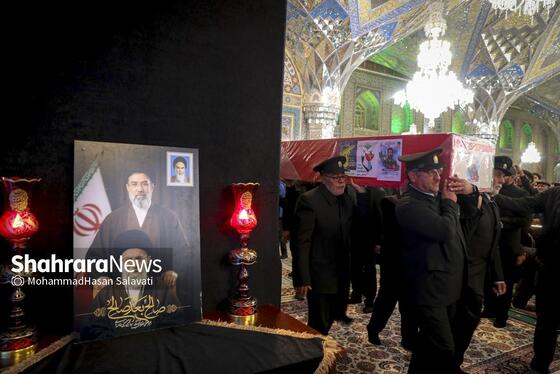 گزارش تصویری |  وداع با پیکر مطهر ۵ شهید خراسانی حمله آمریکایی-صهیونی در حرم مطهر رضوی
