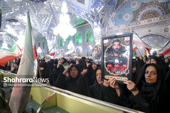 گزارش تصویری |  وداع با پیکر مطهر ۵ شهید خراسانی حمله آمریکایی-صهیونی در حرم مطهر رضوی