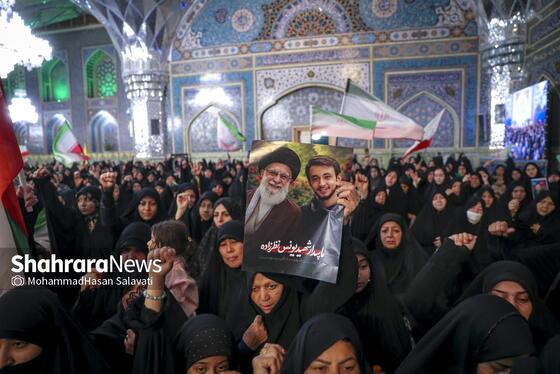 گزارش تصویری |  وداع با پیکر مطهر ۵ شهید خراسانی حمله آمریکایی-صهیونی در حرم مطهر رضوی