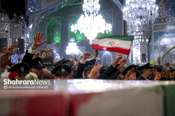 گزارش تصویری |  وداع با پیکر مطهر ۵ شهید خراسانی حمله آمریکایی-صهیونی در حرم مطهر رضوی