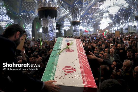 گزارش تصویری |  وداع با پیکر مطهر ۵ شهید خراسانی حمله آمریکایی-صهیونی در حرم مطهر رضوی