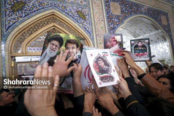 گزارش تصویری |  وداع با پیکر مطهر ۵ شهید خراسانی حمله آمریکایی-صهیونی در حرم مطهر رضوی