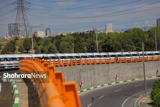 گزارش تصویری |بهره‌برداری از اتصال بزرگراه شهید سلیمانی به بلوار نماز، ۸۱ دستگاه ون و احداث مسیل اقبال