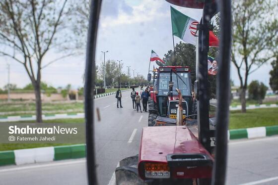 گزارش تصویری | رژه خودرویی کشاورزان منطقه توس مشهد در حمایت از نیرو‌های مسلح