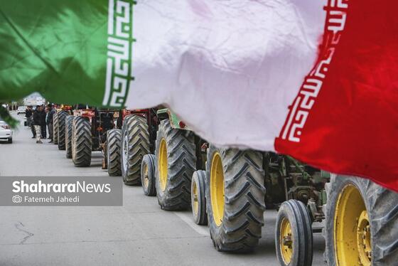 گزارش تصویری | رژه خودرویی کشاورزان منطقه توس مشهد در حمایت از نیرو‌های مسلح