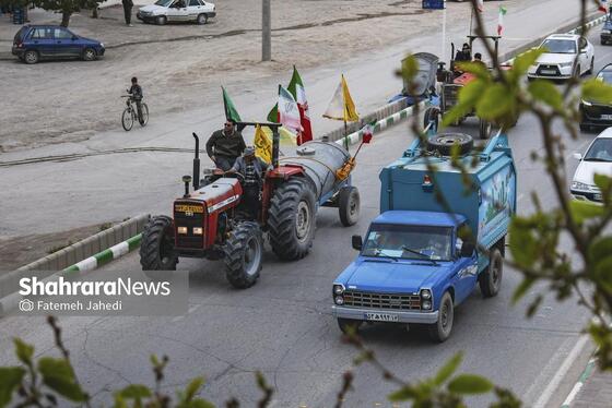 گزارش تصویری | رژه خودرویی کشاورزان منطقه توس مشهد در حمایت از نیرو‌های مسلح