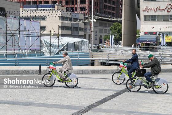 گزارش تصویری | مراسم رونمایی از ۵۱۰ دستگاه دوچرخه بایدو و بهره‌برداری از اولین دستگاه شارژ برقی خودرو