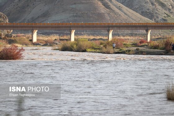 گزارش تصویری | پر آب شدن رودخانه دائمی قزل اوزن