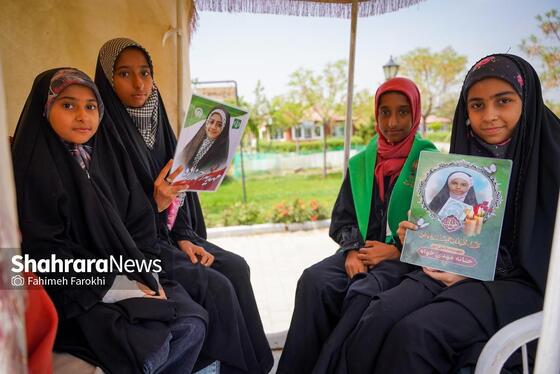 گزارش تصویری | حضور خانواده شهدای مدرسه «شجره طیبه» میناب در باغ خاتون مشهد