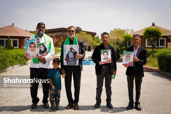 گزارش تصویری | حضور خانواده شهدای مدرسه «شجره طیبه» میناب در باغ خاتون مشهد