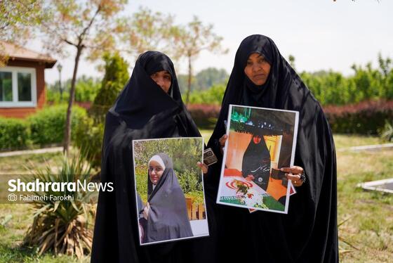 گزارش تصویری | حضور خانواده شهدای مدرسه «شجره طیبه» میناب در باغ خاتون مشهد