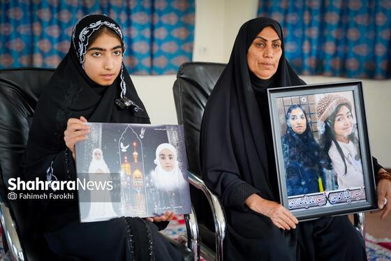 گزارش تصویری | حضور خانواده شهدای مدرسه «شجره طیبه» میناب در باغ خاتون مشهد