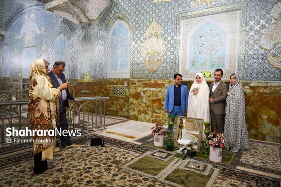 گزارش تصویری | عقد بالا سر حضرت ؛ لحظه شیرین وصال