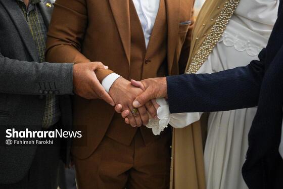 گزارش تصویری | عقد بالا سر حضرت ؛ لحظه شیرین وصال