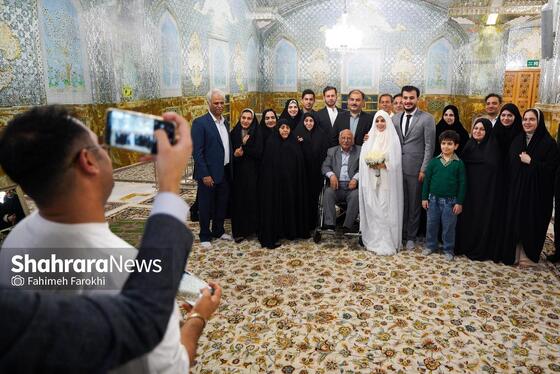 گزارش تصویری | عقد بالا سر حضرت ؛ لحظه شیرین وصال