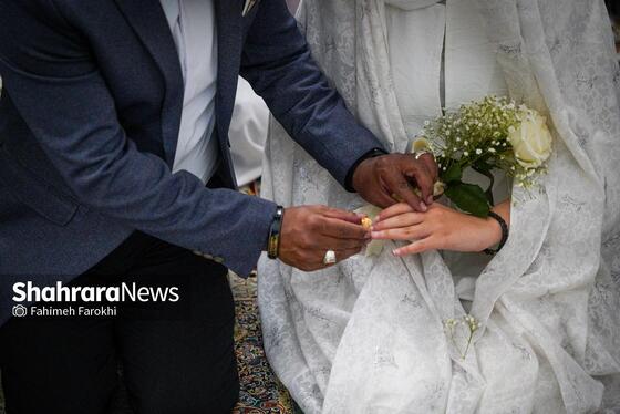 گزارش تصویری | عقد بالا سر حضرت ؛ لحظه شیرین وصال