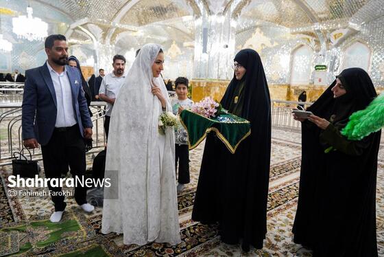گزارش تصویری | عقد بالا سر حضرت ؛ لحظه شیرین وصال