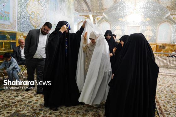 گزارش تصویری | عقد بالا سر حضرت ؛ لحظه شیرین وصال