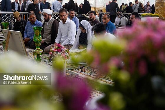 گزارش تصویری | عقد بالا سر حضرت ؛ لحظه شیرین وصال