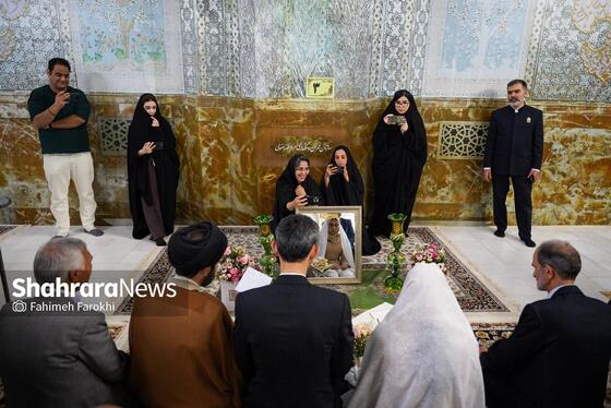 گزارش تصویری | عقد بالا سر حضرت ؛ لحظه شیرین وصال