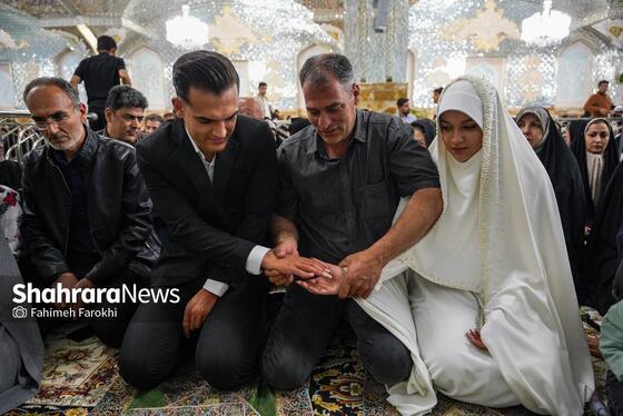 گزارش تصویری | عقد بالا سر حضرت ؛ لحظه شیرین وصال
