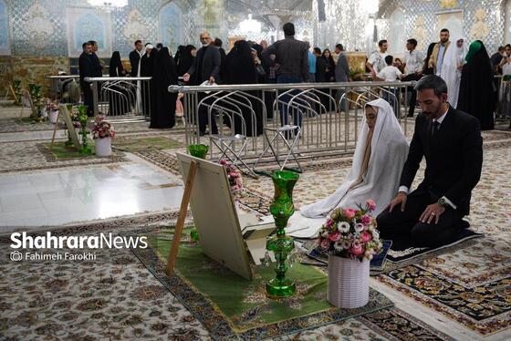 گزارش تصویری | عقد بالا سر حضرت ؛ لحظه شیرین وصال
