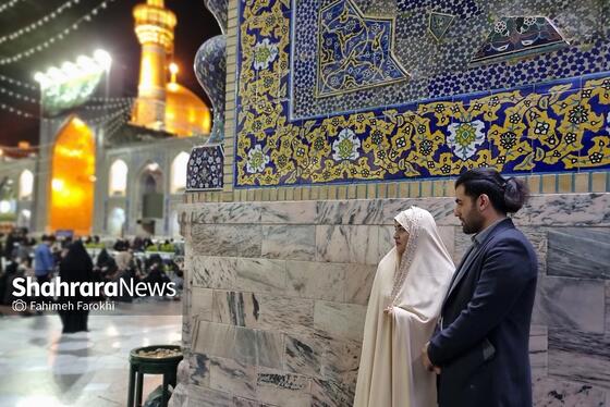 گزارش تصویری | عقد بالا سر حضرت ؛ لحظه شیرین وصال