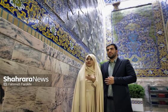 گزارش تصویری | عقد بالا سر حضرت ؛ لحظه شیرین وصال