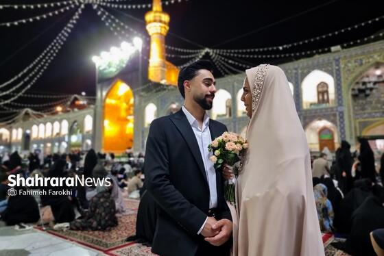 گزارش تصویری | عقد بالا سر حضرت ؛ لحظه شیرین وصال