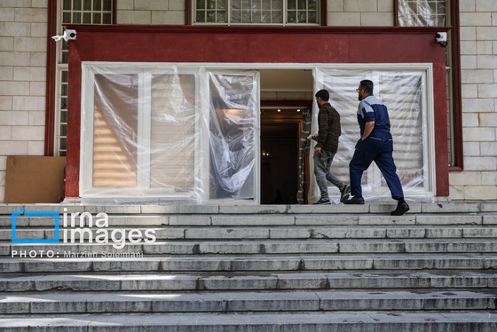 گزارش تصویری | اثر جنگ بر پیشانی کاخ سعدآباد