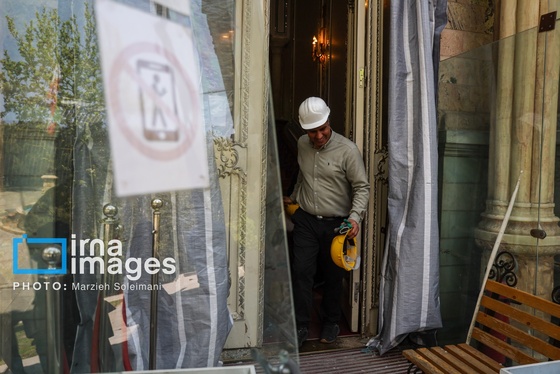 گزارش تصویری | اثر جنگ بر پیشانی کاخ سعدآباد