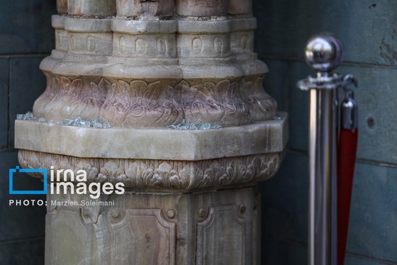 گزارش تصویری | اثر جنگ بر پیشانی کاخ سعدآباد