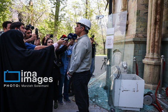 گزارش تصویری | اثر جنگ بر پیشانی کاخ سعدآباد