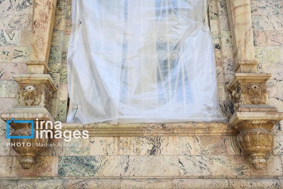 گزارش تصویری | اثر جنگ بر پیشانی کاخ سعدآباد